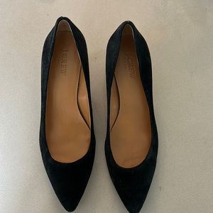 Black suede J. Crew kitten heels